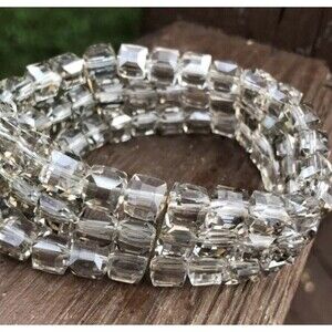 Clear-Cut Multi-Facet Strand Strung Beads Austrian Beaded Bracelet Eye Catching